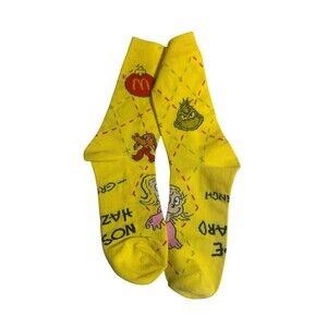 McDonald’s Grinch Meal Socks, Limited Edition, Yellow Socks 2025 Opened New